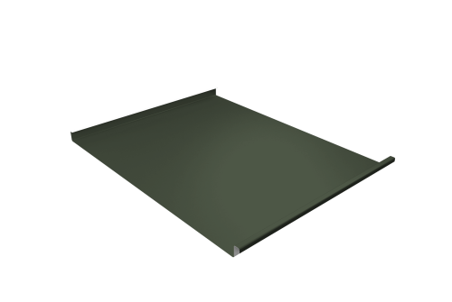 Фальц двойной стоячий Grand Line 0,5 Satin Matt TX с пленкой на замках RAL 6020 хромовая зелень