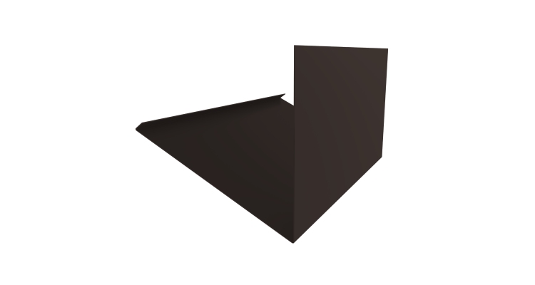 Планка примыкание верхнее к трубе фальц Grand Line 0,5 Velur X RR 32 темно-коричневый (2м)