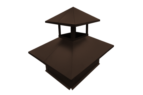 Дымник на трубу двойной 520х390мм 0,45 PE с пленкой RAL 8017 шоколад