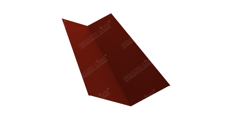 Планка ендовы верхней 145х145 0,45 PE с пленкой RAL 3009 оксидно-красный