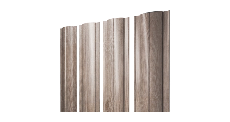 Штакетник Круглый с прямым резом 0,45 Print Elite White Wood TwinColor