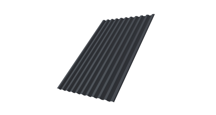 Профнастил С21R 0,5 Satin Мatt RAL 7024 мокрый асфальт