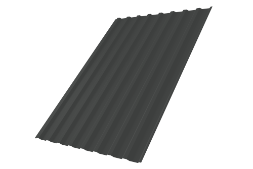 Профнастил С20В GL 0,5 Rooftop Бархат RAL 7016 антрацитово-серый