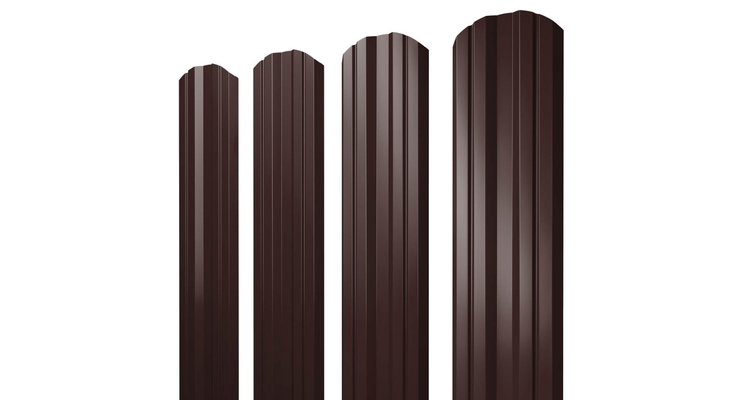 Штакетник Twin фигурный 0,5 PurLite Мatt RAL 8017 шоколад