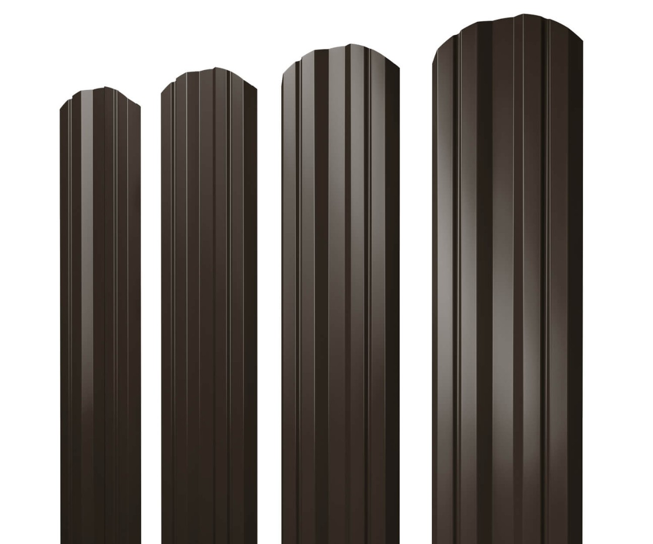 Штакетник Twin фигурный 0,5 Satin Мatt RR 32 темно-коричневый