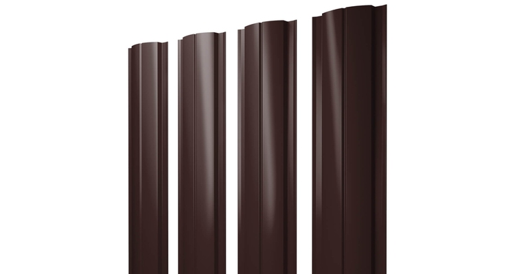Штакетник Полукруглый Slim 0,5 GreenСoat Pural RR 887 шоколадно-коричневый (RAL 8017 шоколад)