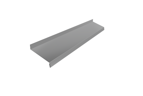 Отлив простой 100 0,5 Satin с пленкой RAL 9006 бело-алюминиевый (2м)