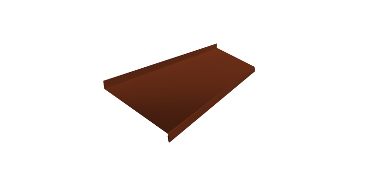 Отлив простой 250 0,5 Satin с пленкой RAL 3009 оксидно-красный (2м)