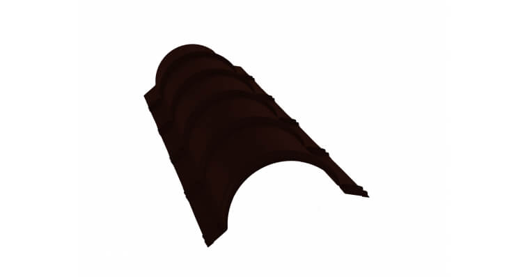 Планка малого конька полукруглого 0,5 Rooftop Бархат RR 32 темно-коричневый (1,97м)