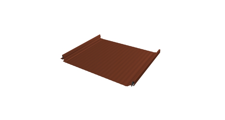 Кликфальц Pro Gofr Grand Line 0,5 PurLite Matt с пленкой на замках RAL 8004 терракота