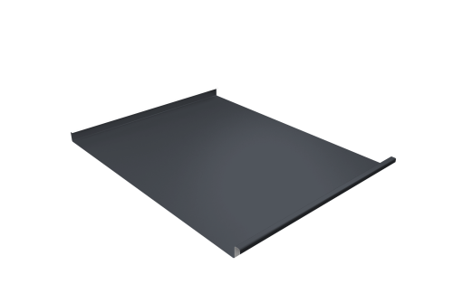 Фальц двойной стоячий Grand Line 0,5 PurPro с пленкой на замках RAL 7024 мокрый асфальт