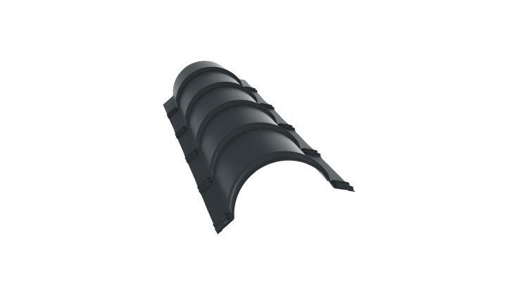 Планка конька полукруглого 0,45 Drap TR RAL 7016 антрацитово-серый (1,97м)