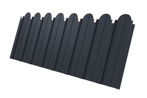 Профнастил C10A фигурный 0.45 Drap TwinColor с пленкой RAL 7024 мокрый асфальт