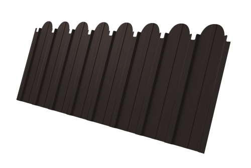 Профнастил C10A фигурный 0.5 Drap TX с пленкой RR 32 темно-коричневый