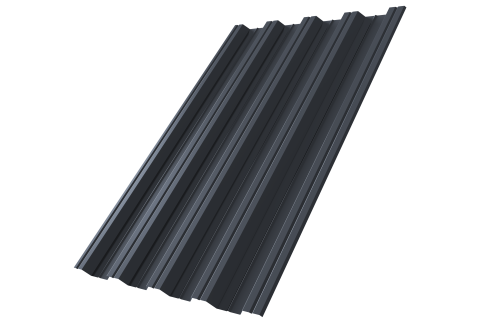 Профнастил НС44 0,5 Satin Matt RAL 7024 мокрый асфальт