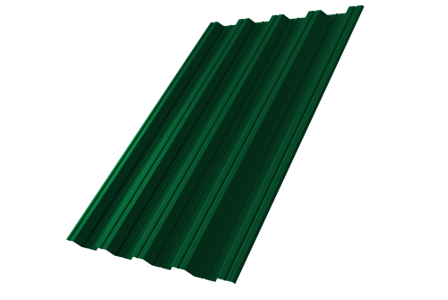 Профнастил НС44 0,5 Satin Matt RAL 6005 зеленый мох