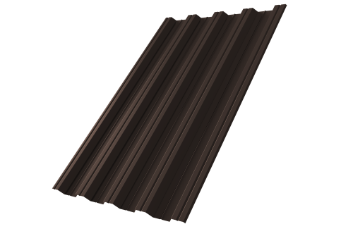 Профнастил НС44 0,5 GreenCoat Pural BT RR 32 темно-коричневый (RAL 8019 серо-коричневый)