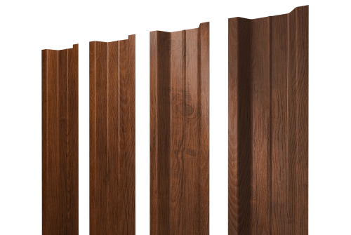 Штакетник П-образный В с прямым резом 0,45 Print Premium Golden Wood Fresh TwinColor
