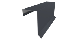 Планка торцевая кровельная фальц 65х97 0,5 PE с пленкой RAL 7024 мокрый асфальт (3м)