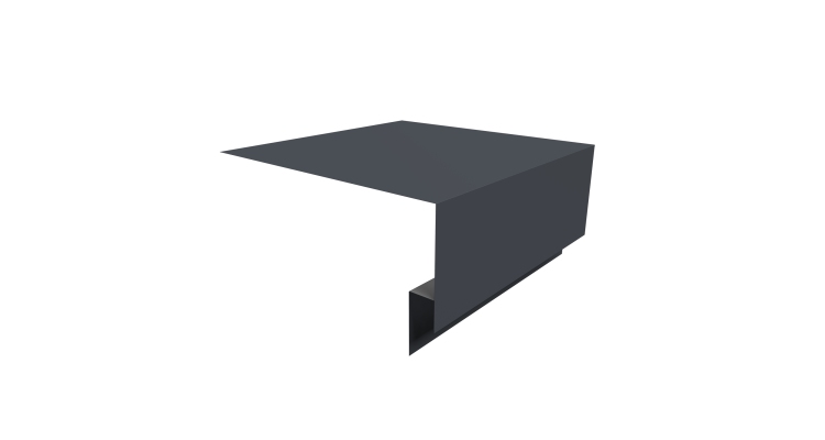 Планка околооконная сложная Блок-хаус new 200х75х27 0,5 Satin с пленкой RAL 7024 мокрый асфальт (3м)