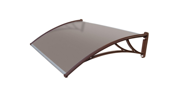 Козырек Krovent из поликарбоната 1500х930х280 бронзовый (коричневый кронштейн)