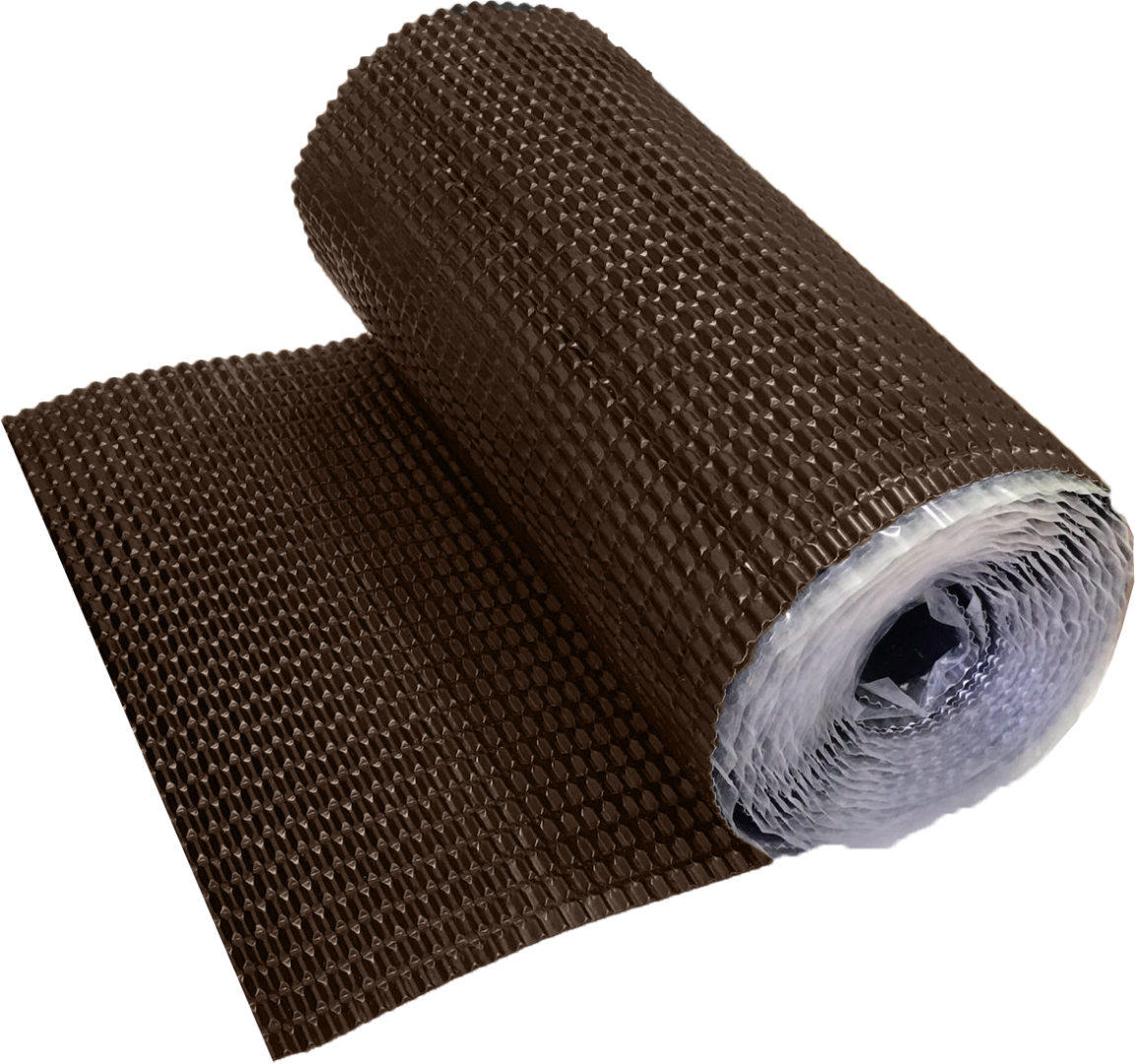 Лента для примыкания гофрированная алюминиевая Optima коричневая, 280 мм, 5м