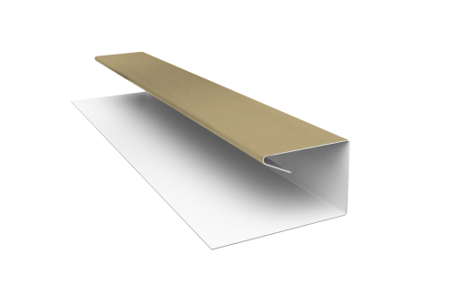 Планка П-образная завершающая сложная (КД) 0,45 PE с пленкой RAL 1014 слоновая кость (3м)