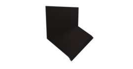 Планка примыкание верхнее к стене фальц Grand Line 150х130х20 0,45 Drap TX RAL 9005 черный (2м)