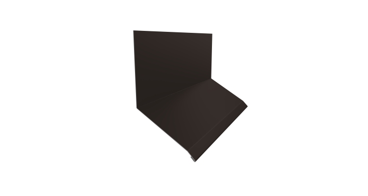 Планка примыкание верхнее к стене фальц Grand Line 150х130х20 0,45 Drap TX RR 32 темно-коричневый (3м)