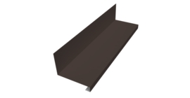 Планка примыкание нижнее к трубе фальц Grand Line 0,5 Satin с пленкой RR 32 темно-коричневый (2м)