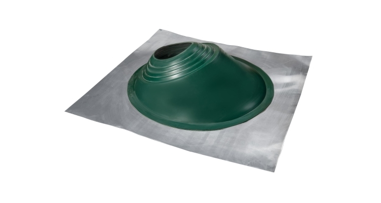 Проходной элемент MF угловой №3.1 (280-460мм) +240 силиконовый (металлический неокрашенный фланец) зеленый