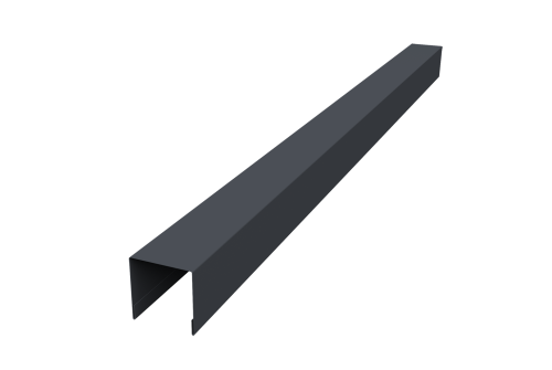 Планка вертикальная лицевая для забора жалюзи Palermo 0,45 Drap-double TX RAL 7024 мокрый асфальт (3м)