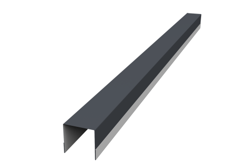 Планка вертикальная обратная для забора жалюзи Palermo 0,5 Rooftop Бархат RAL 7024 мокрый асфальт (3м)