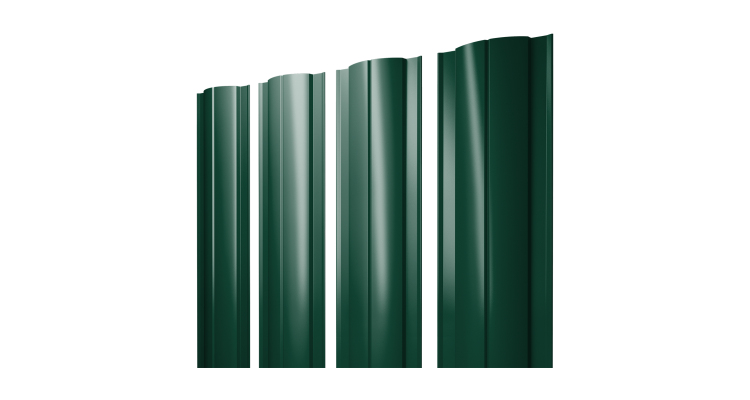 Штакетник Круглый с прямым резом 0.4 PE RAL 6005 зеленый мох